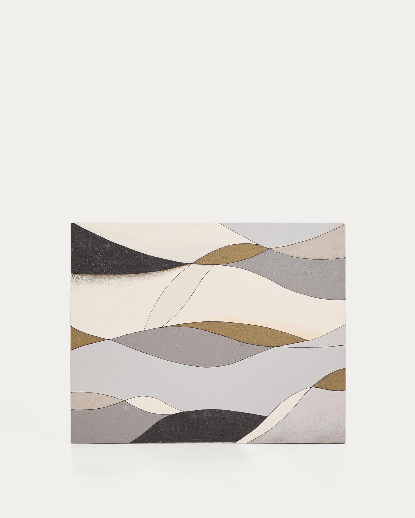 Abstrakte Leinwand Marvilo, Grau und Senfgelb, 80 x 100 cm in Mehrfarbig präsentiert im Onlineshop von KAQTU Design AG. Bild ist von Kave Home