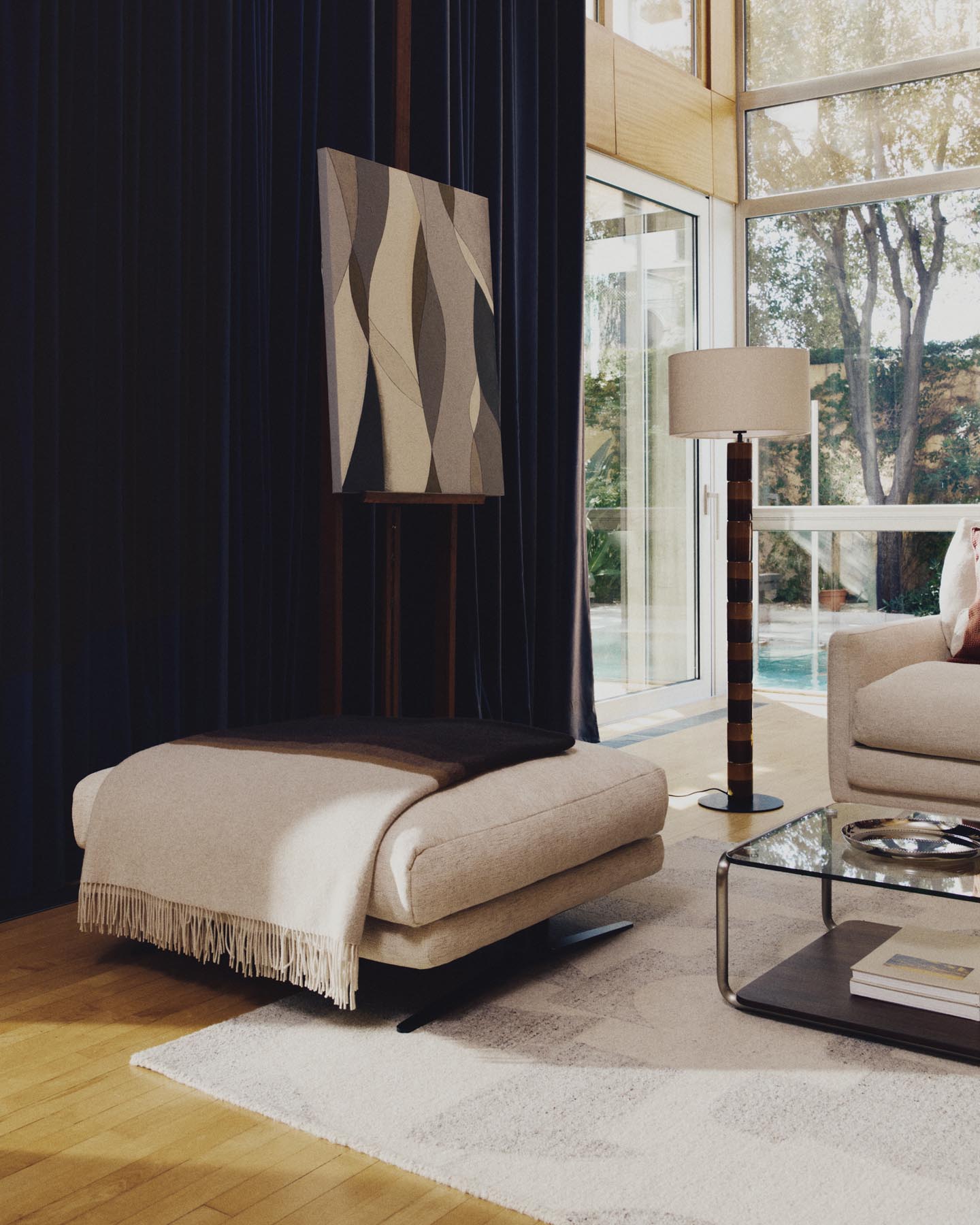 Abstrakte Leinwand Marvilo, Grau und Senfgelb, 80 x 100 cm in Mehrfarbig präsentiert im Onlineshop von KAQTU Design AG. Bild ist von Kave Home