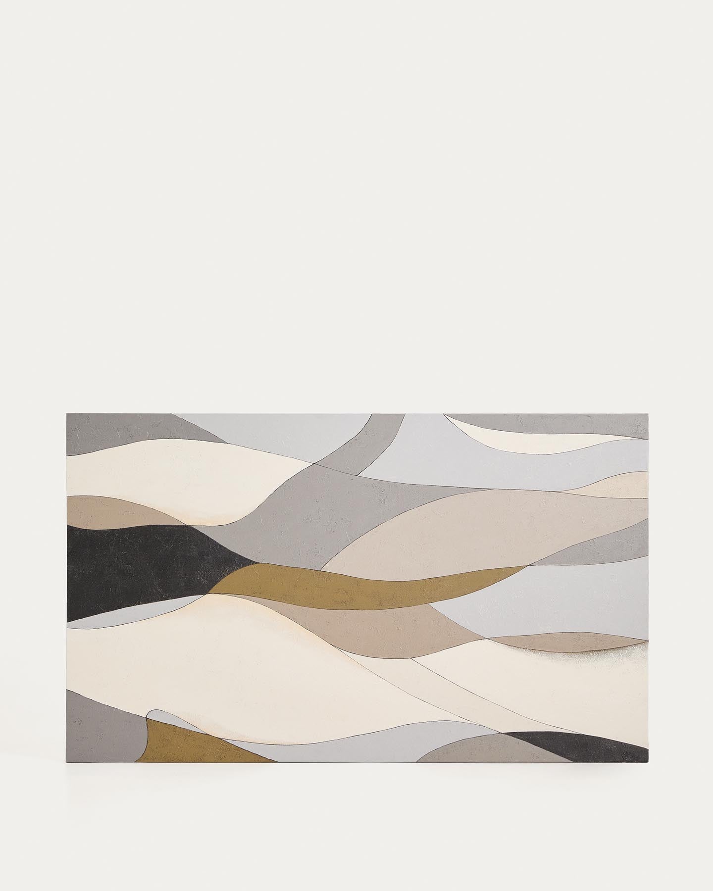 Abstrakte Leinwand Marvilo, Grau und Senfgelb, 120 x 200 cm in Mehrfarbig präsentiert im Onlineshop von KAQTU Design AG. Bild ist von Kave Home