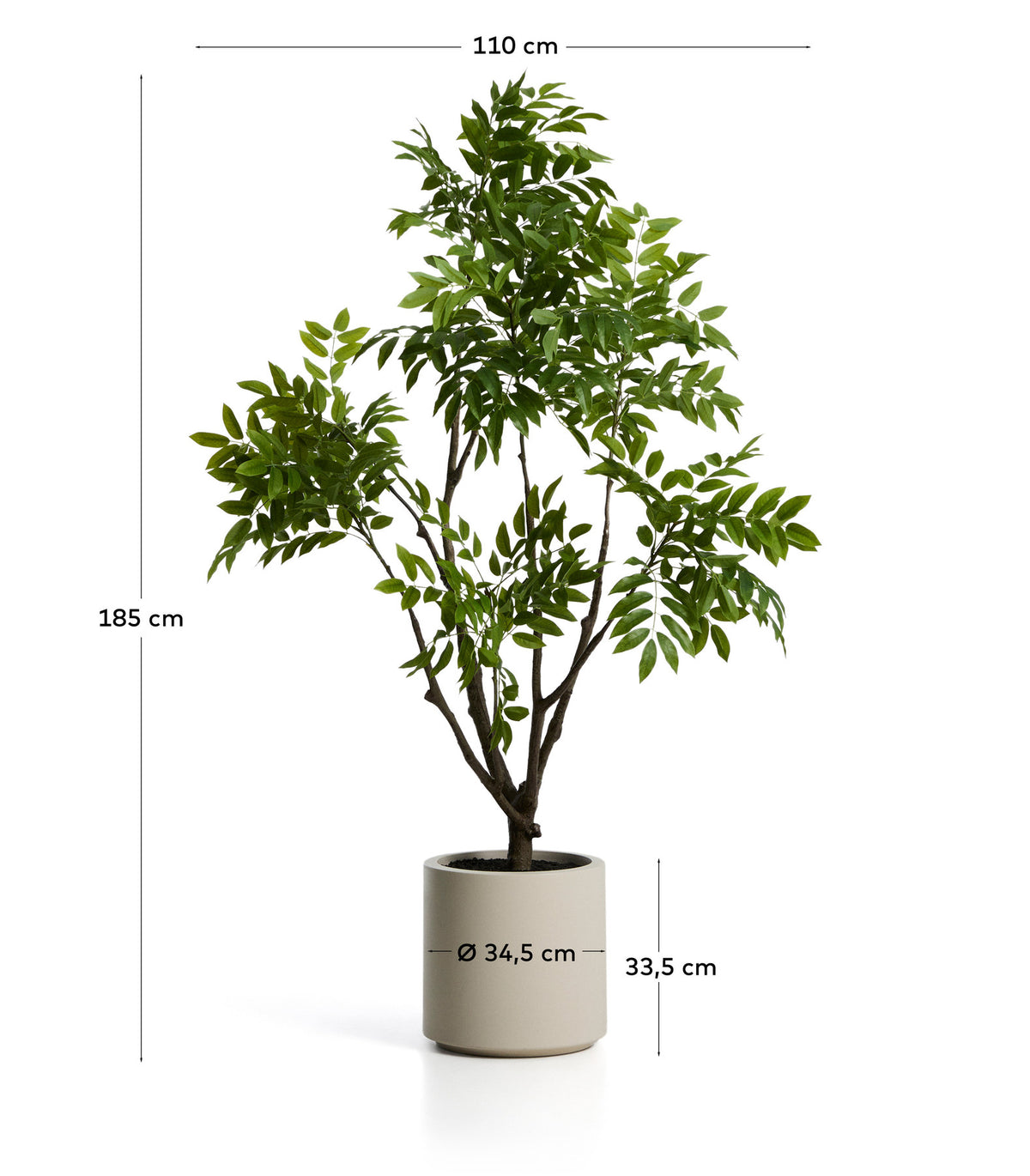Künstlicher Essigbaum mit weissem Topf, 185 cm in Weiss präsentiert im Onlineshop von KAQTU Design AG. Kunstpflanze ist von Kave Home
