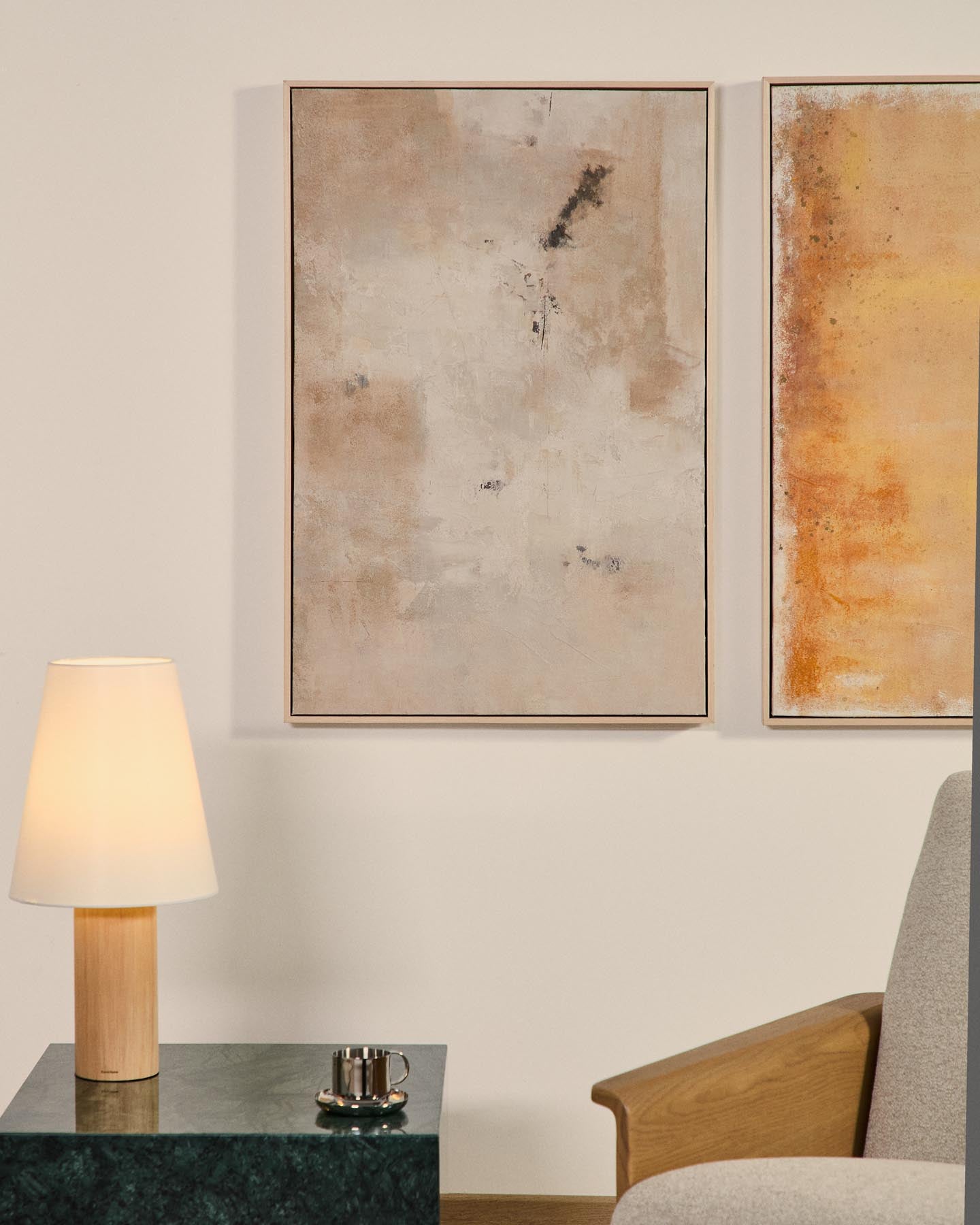 Abstraktes Bild Silpa, Beige, 60 x 90 cm in Beige präsentiert im Onlineshop von KAQTU Design AG. Bild ist von Kave Home