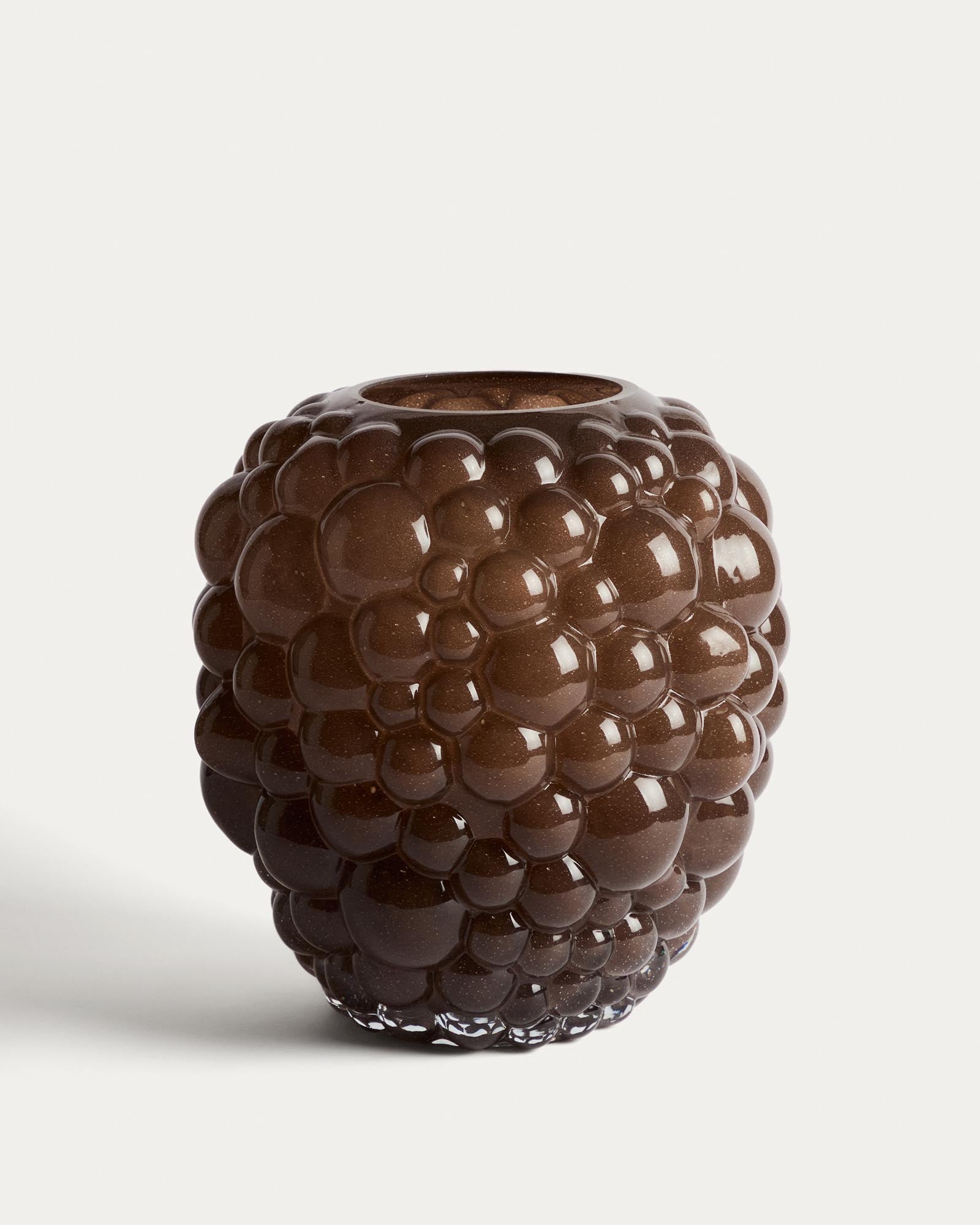 Vase Mure aus braunem Glas, 30 cm in Transparent präsentiert im Onlineshop von KAQTU Design AG. Vase ist von Kave Home