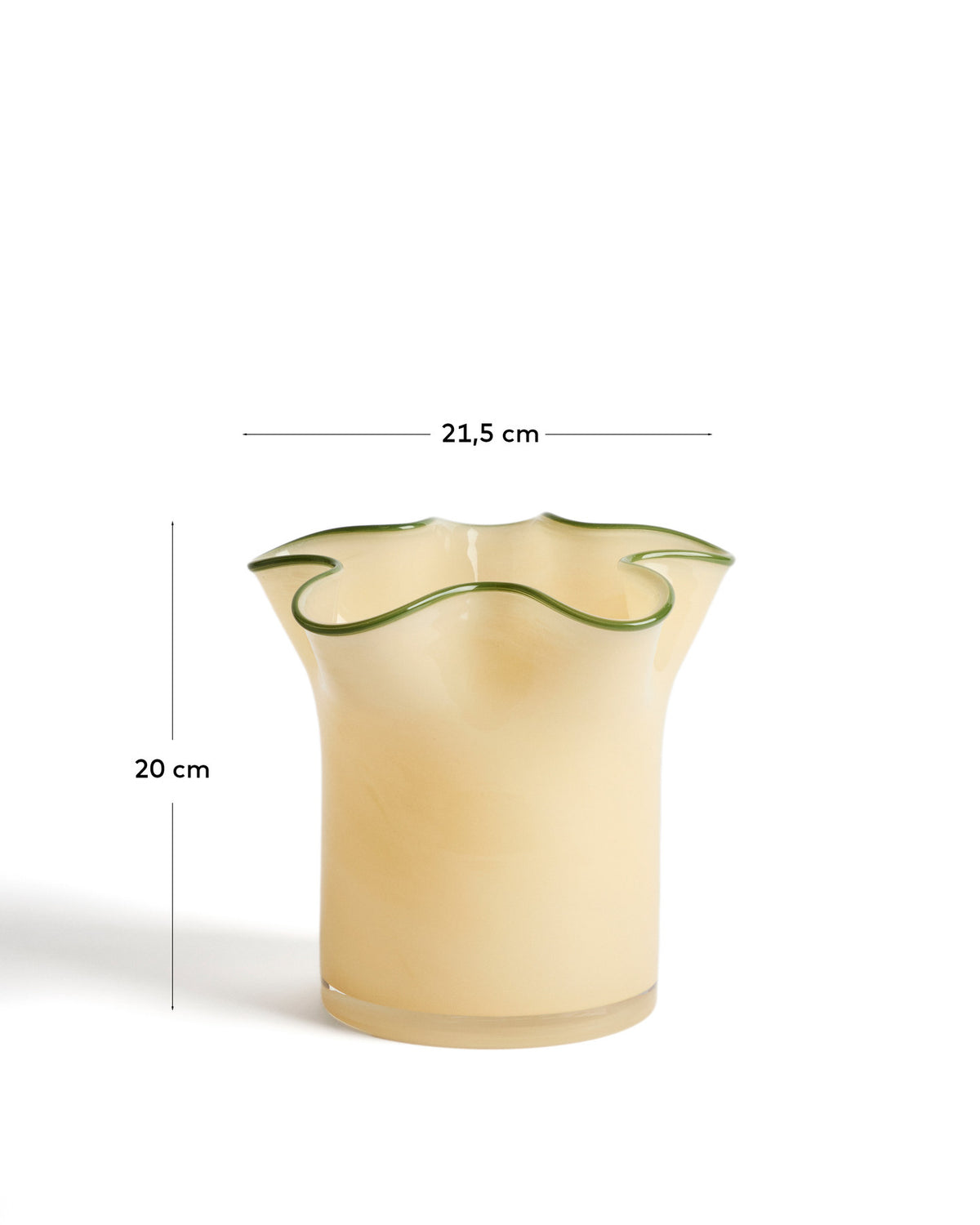 Vase Endasi aus gelbem Glas, 19,5 cm in Gelb, Grün präsentiert im Onlineshop von KAQTU Design AG. Vase ist von Kave Home