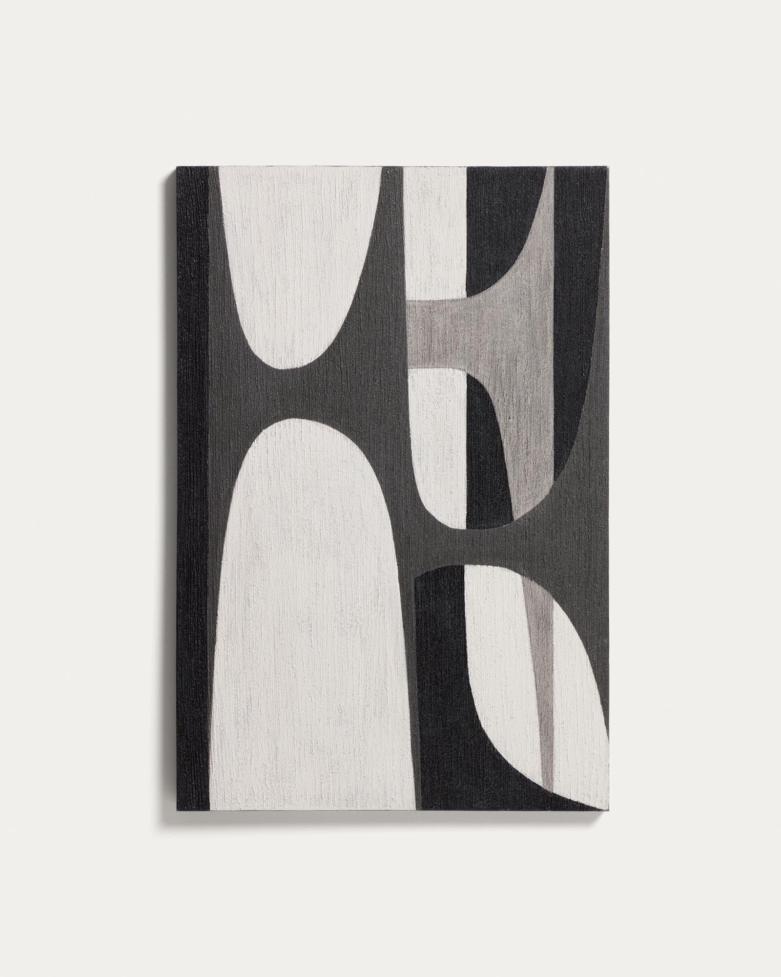 Abstraktes Bild Onure in Schwarz und Weiss, 60 x 90 cm in Weiss präsentiert im Onlineshop von KAQTU Design AG. Bild ist von Kave Home