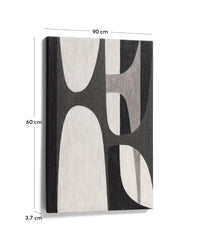 Dipinto astratto Onure in bianco e nero, 60 x 90 cm