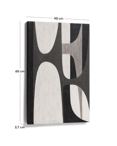 Dipinto astratto Onure in bianco e nero, 60 x 90 cm
