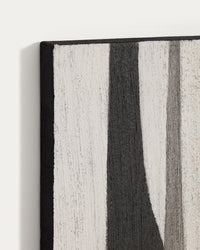 Abstraktes Bild Onure in Schwarz und Weiss, 80 x 100 cm