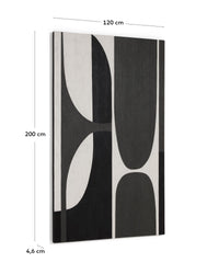 Quadro astratto Onure in bianco e nero, 120 x 200 cm