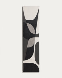 Quadro astratto Onure in bianco e nero, 45 x 180