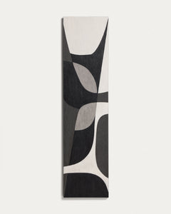 Quadro astratto Onure in bianco e nero, 45 x 180