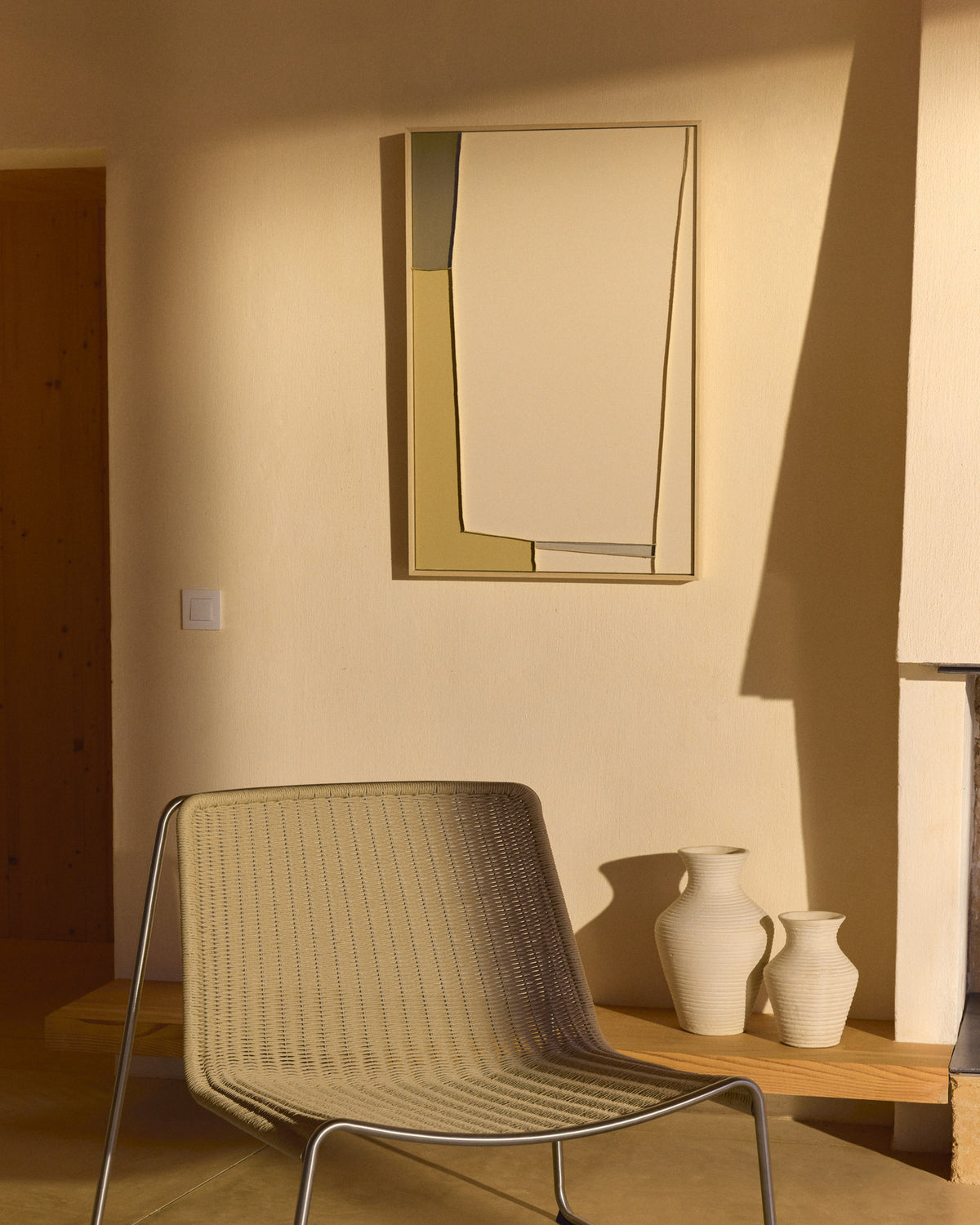 Abstraktes Bild Deravia, 60 x 90 cm in Beige, Grau, Grün präsentiert im Onlineshop von KAQTU Design AG. Bild ist von Kave Home