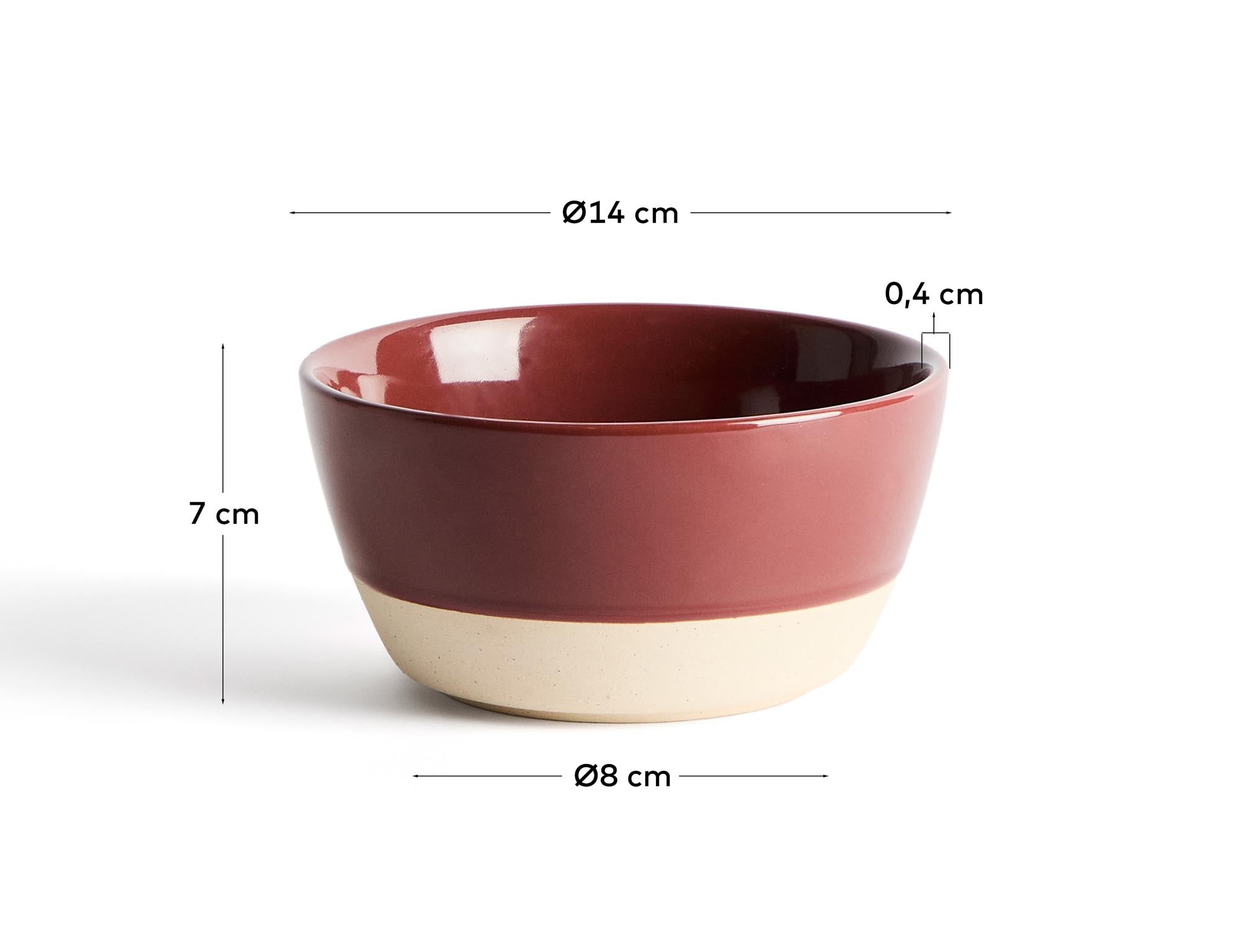 Elegante Granatrote Keramikschale Doren von Kave Home, ideal für Servieren, Dekorieren oder als Blickfang in jedem Raum.