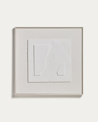 Abstraktes Bild Gadir in Weiss, 80 x 80 cm