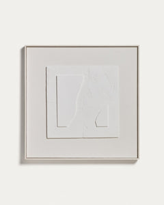 Abstraktes Bild Gadir in Weiss, 80 x 80 cm