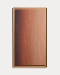 Abstraktes Bild Breon, handgemalt in Orangetönen, 85 x 150 cm