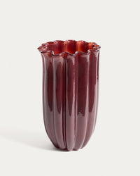 Vase en verre Cerin, rouge bordeaux, 25 cm