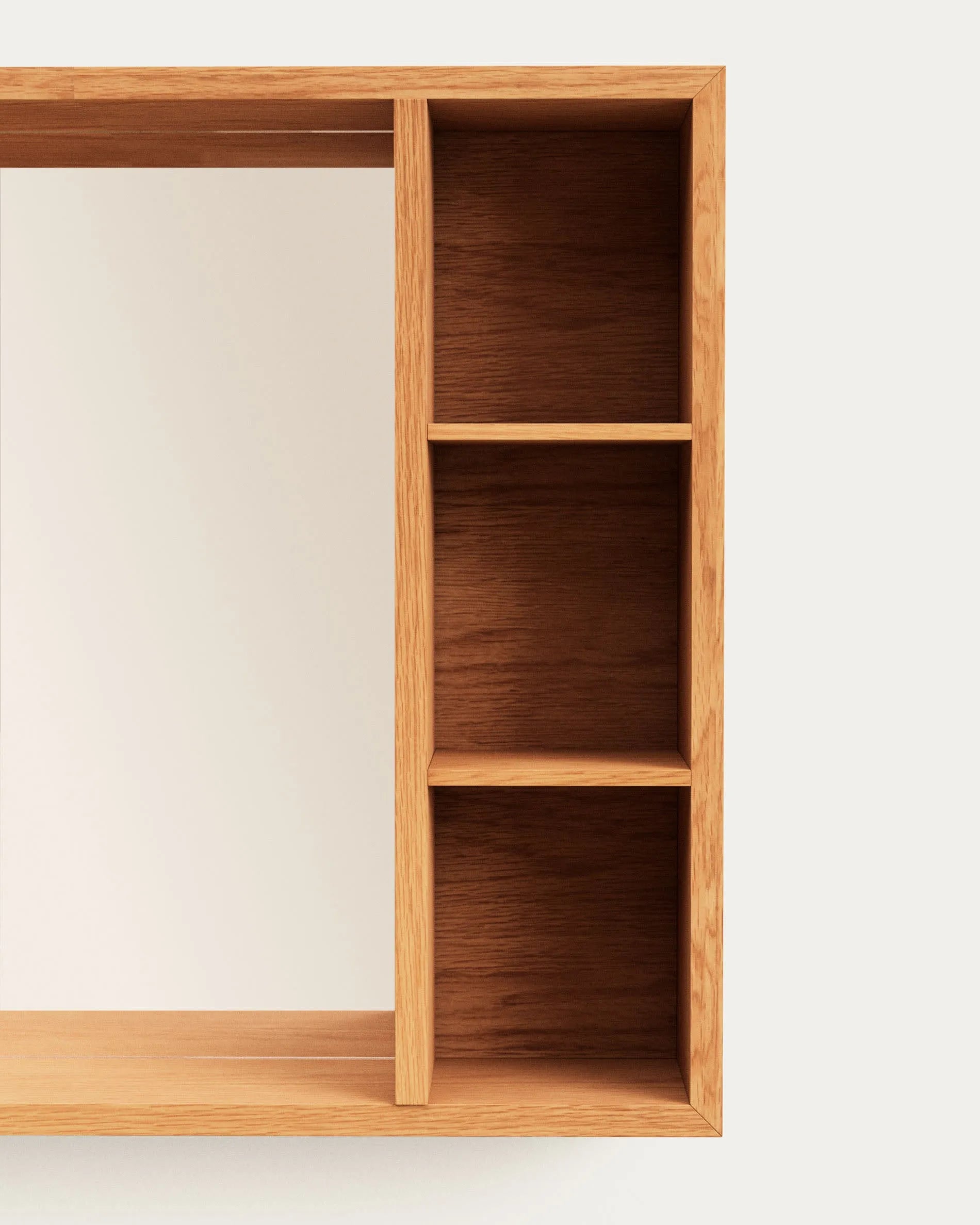 Massiver Teakholz-Spiegelschrank Parana 100x65 cm von Kave Home – edles Design und praktische Aufbewahrung für Ihr Badezimmer.