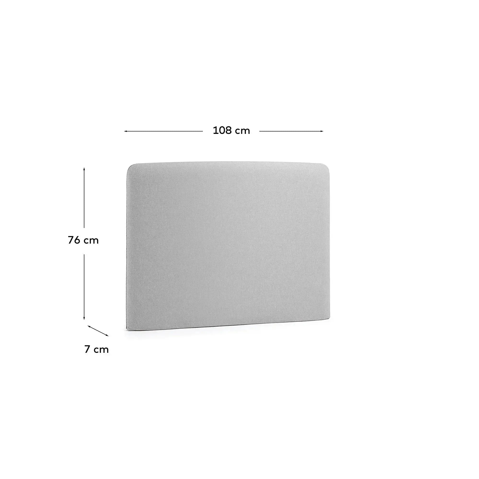Stilvolles Dyla Kopfteil in Grau mit abnehmbarem Bezug, ideal für 90 cm Betten, FSC-zertifiziert, von Kave Home.