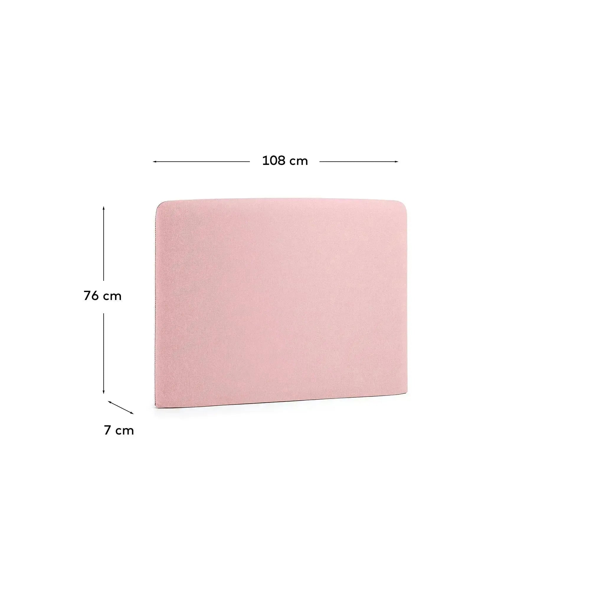 Elegantes rosa Dyla Kopfteil mit abnehmbarem Bezug, passend für 90 cm Betten, FSC-zertifiziert, von Kave Home.