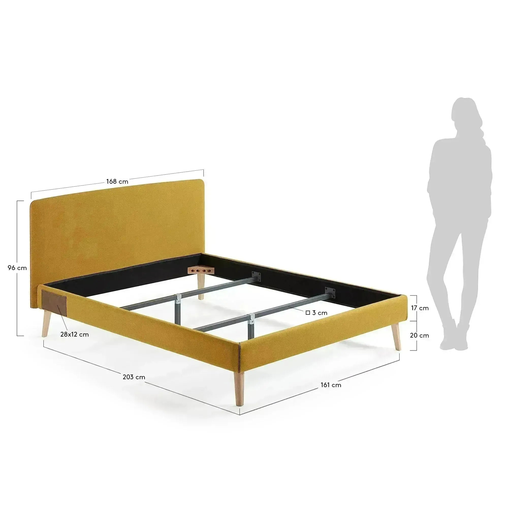 Dyla Senfgelber Bettbezug von Kave Home, ideal für 150x190 cm Betten. Elegantes Design, hochwertig und modern.
