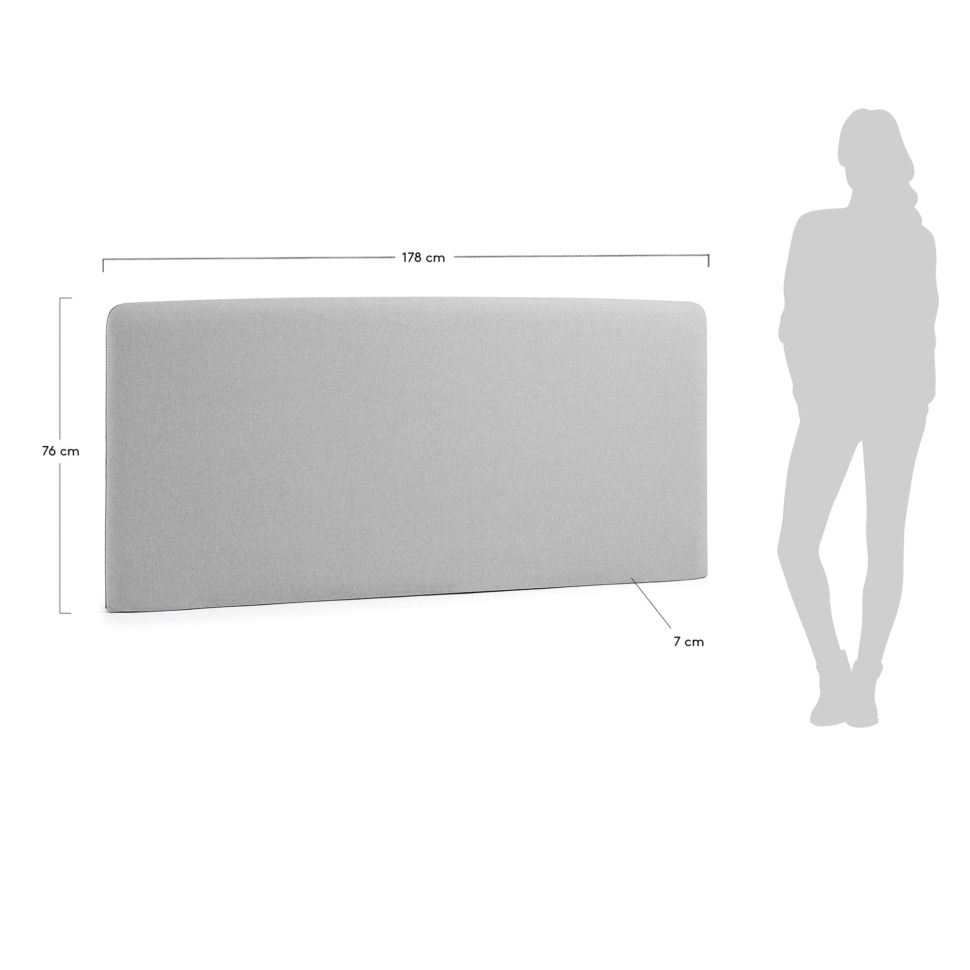 Gestalten Sie Ihr Schlafzimmer neu mit dem grauen Bezug für das Bettkopfteil Dyla von Kave Home. Hochwertig, funktional und stilvoll für 160 cm Betten.