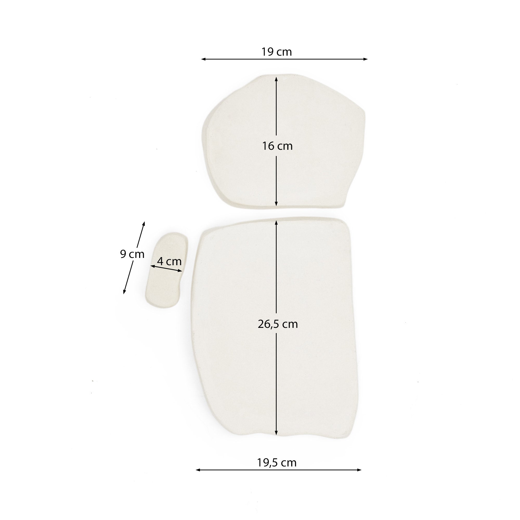 Elegantes 3er Set Wanddeko aus weißem Pappmaché von Kave Home, ideal für moderne Wohnräume und stilvolle Wandgestaltung.