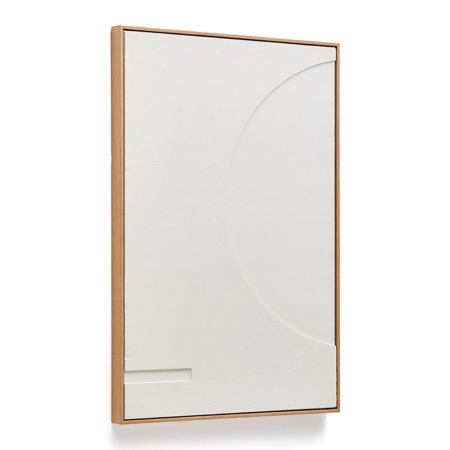 Elegantes Sefri Bild: Runde, weiße Formen auf 60x90 cm. Modern, minimalistisch, langlebig. Perfekt für stilvolle Räume.