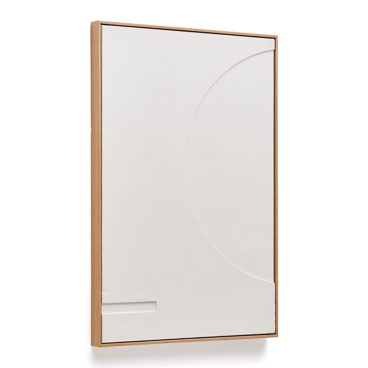 Elegantes Sefri Bild: Runde, weisse Formen auf 60x90 cm. Modern, minimalistisch, langlebig. Perfekt für stilvolle Räume.