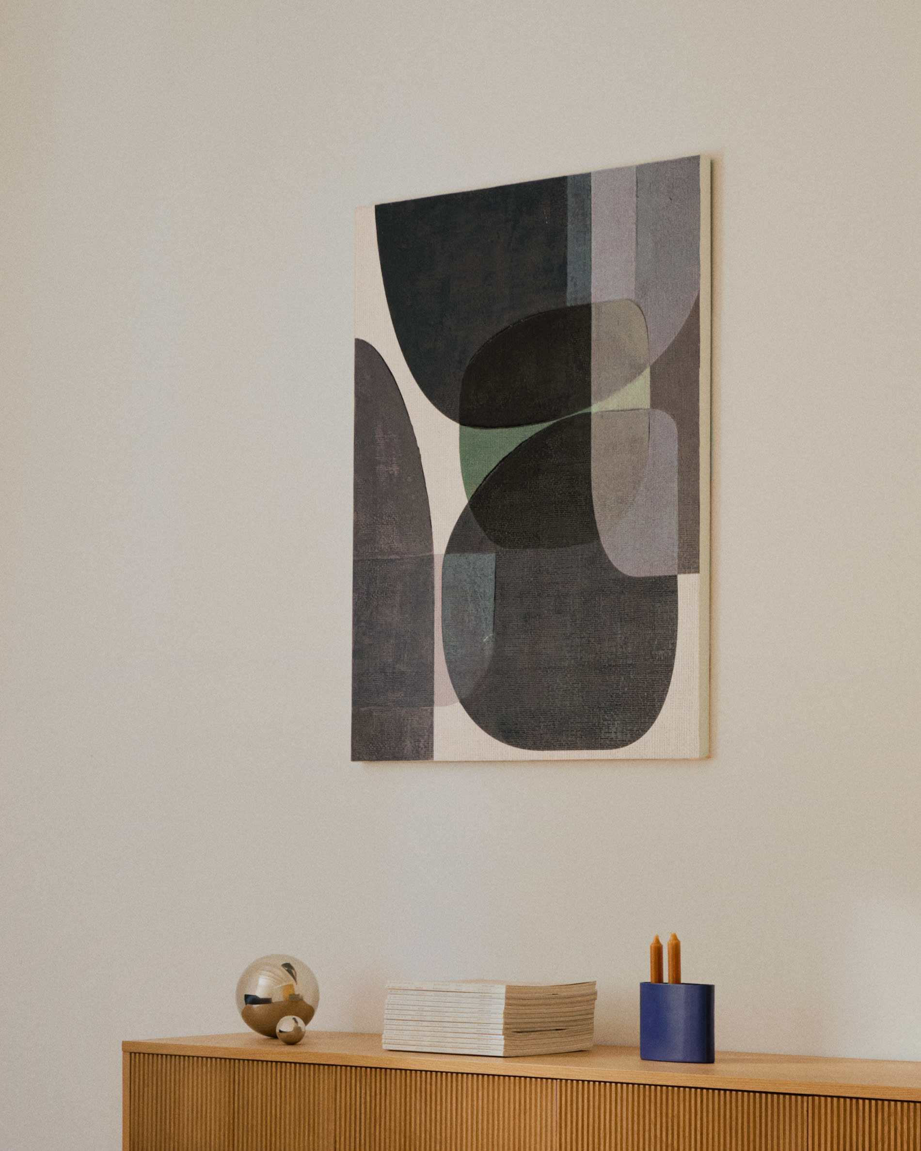 Abstrakte Leinwand Nemsa blau und grün 100 x 80 cm