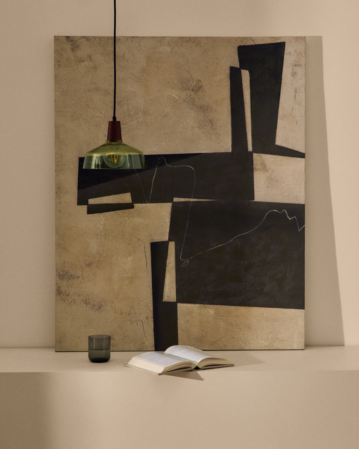 Abstrakte Leinwand Fida grün 118 x 94 cm in Grün präsentiert im Onlineshop von KAQTU Design AG. Bild ist von Kave Home