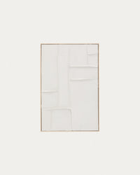 Quadro Klis in lino con forme geometriche bianco 60 x 90 cm