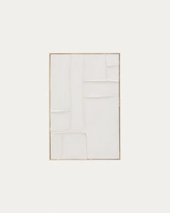 Quadro Klis in lino con forme geometriche bianco 60 x 90 cm