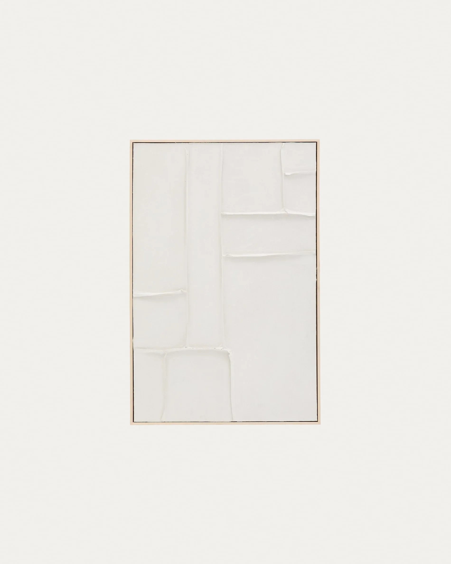 Modernes Leinwandbild mit geometrischen Formen in Weiß, 60x90 cm. Minimalistisch, langlebig, stilvoll – ideal für jedes Interieur.