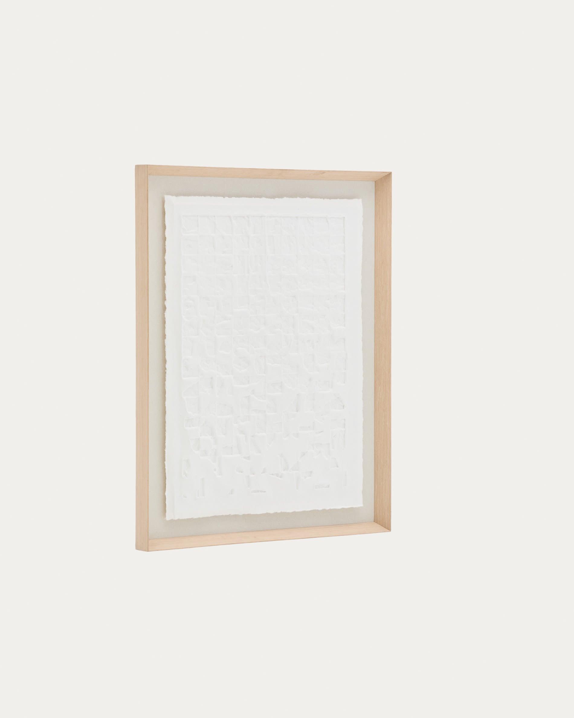 Das Bild Annia von Kave Home, 90x70 cm, aus weißem Pappmaché, bringt moderne Eleganz und Stil in Ihre Wohnräume.