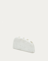 Grand bougeoir Signe en marbre blanc 10 cm