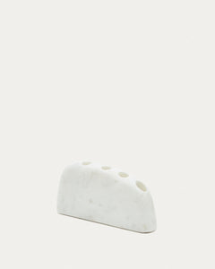 Grand bougeoir Signe en marbre blanc 10 cm
