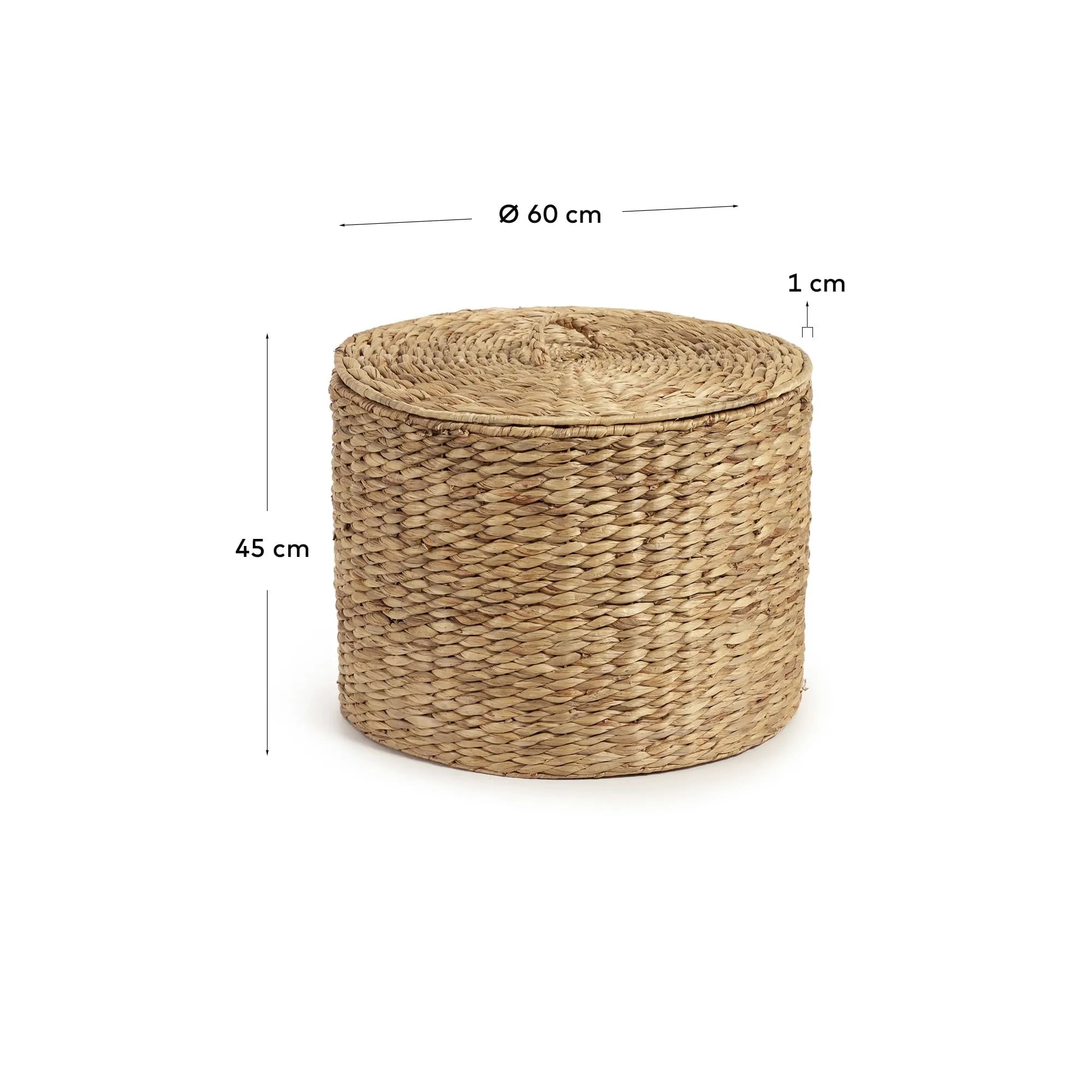 Der Yessira Wäschekorb von Kave Home (45 cm) kombiniert Naturfaser-Ästhetik mit praktischer Aufbewahrungslösung für Ihr Zuhause.