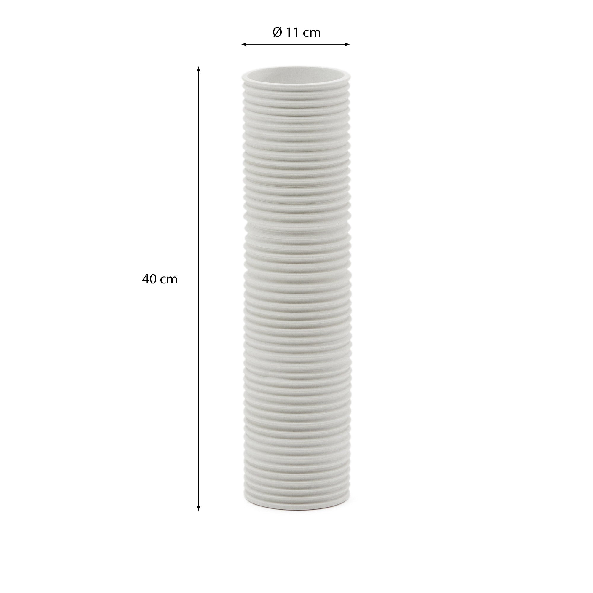 Weiße Keramikvase von Kave Home, 11 cm, minimalistisch und modern, perfekt für stilvolle Akzente in Ihrem Zuhause.