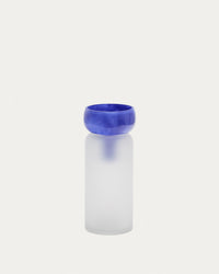Vase Kelse en verre transparent bleu 30,5 cm