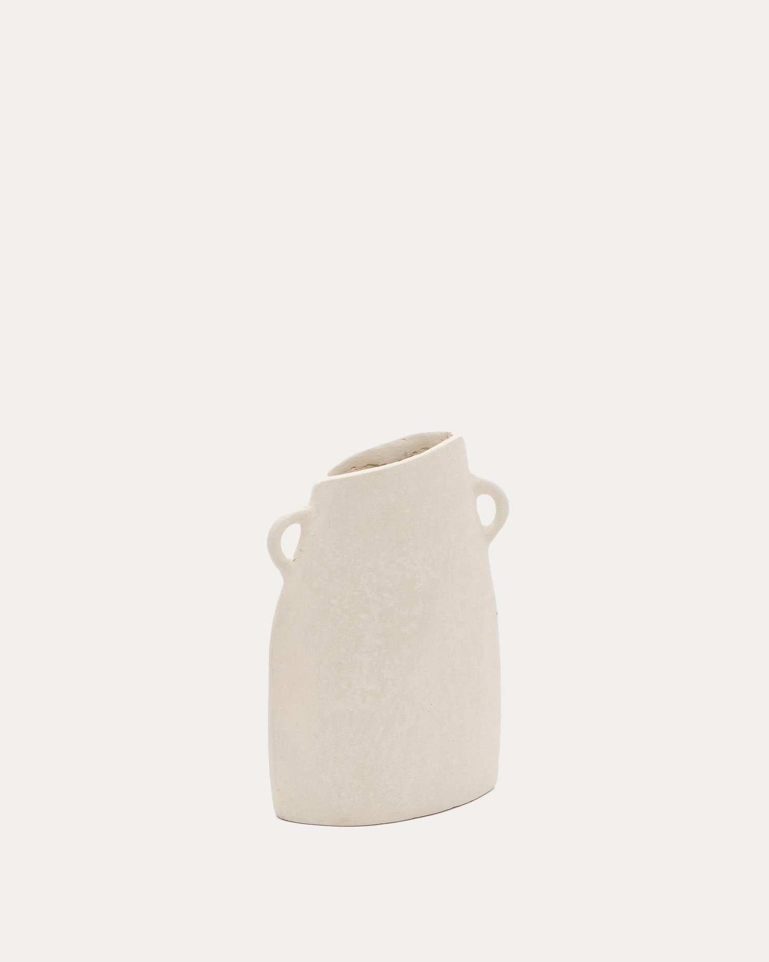 Vase Neti aus weissem Pappmaché 27 cm in Weiss präsentiert im Onlineshop von KAQTU Design AG. Vase ist von Kave Home