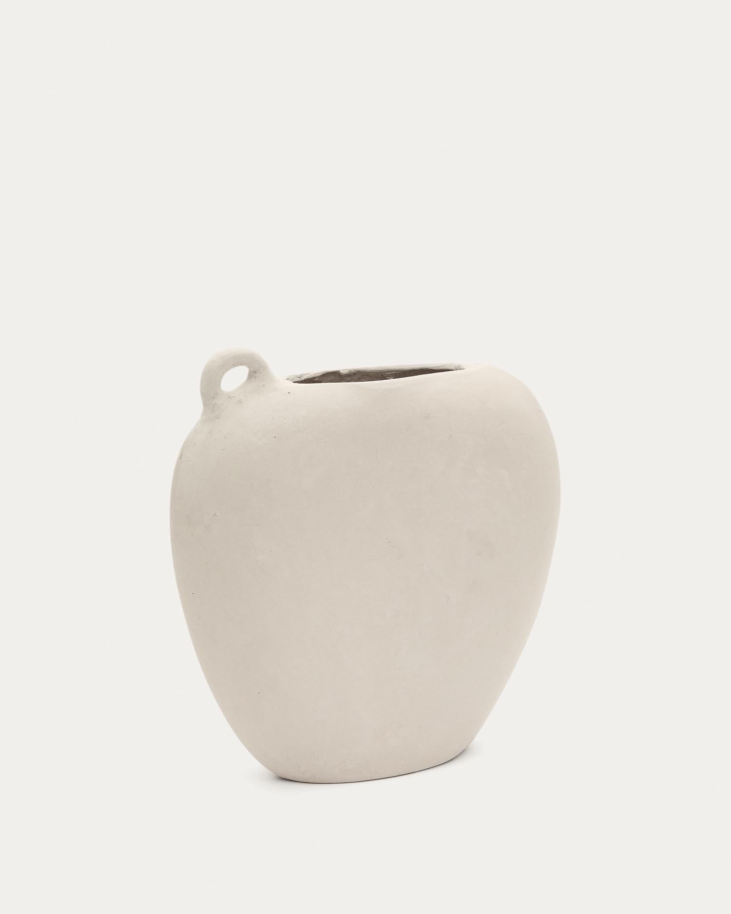 Vase Neti aus weissem Pappmaché 37 cm in Weiss präsentiert im Onlineshop von KAQTU Design AG. Vase ist von Kave Home