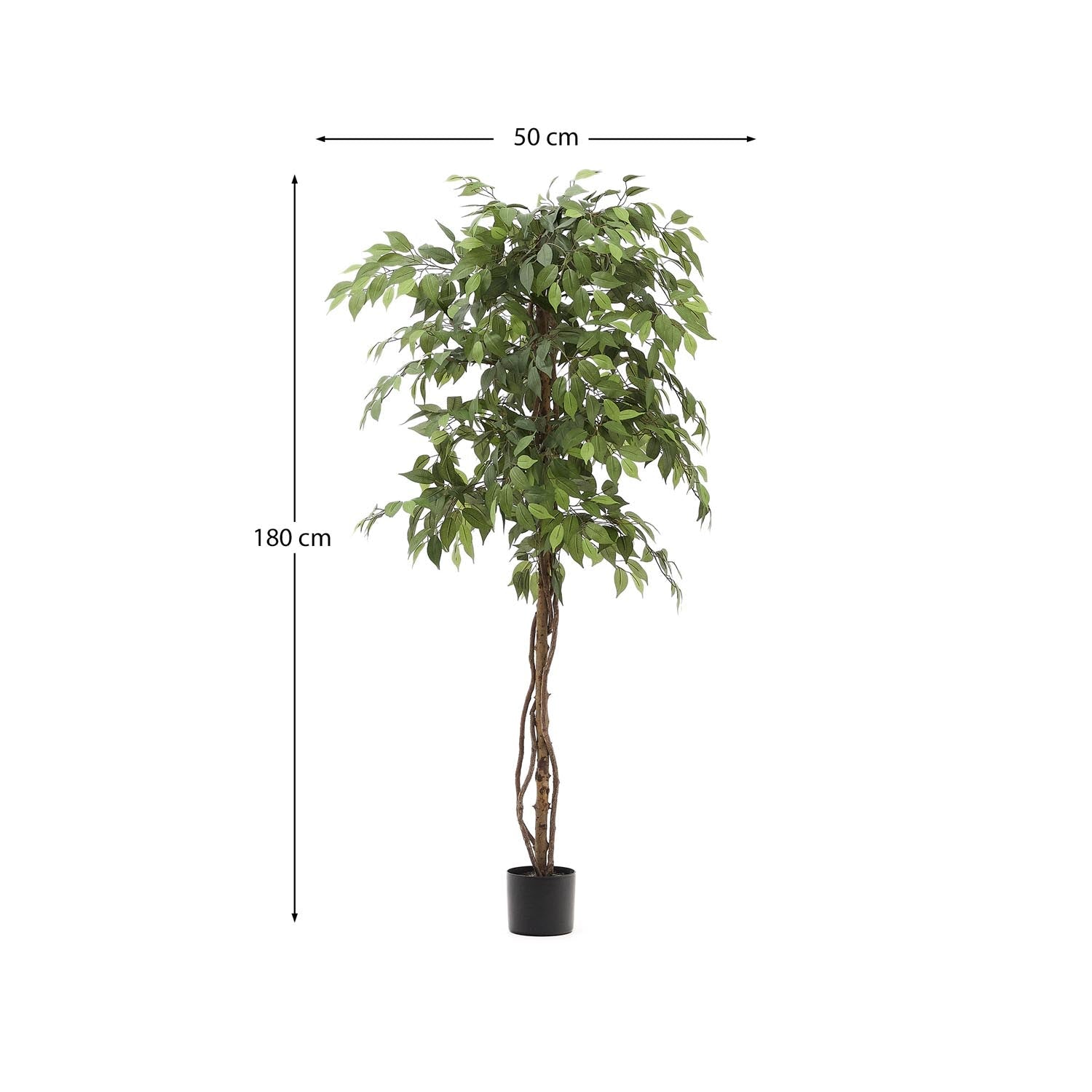 Kave Home Ficus Kunstbaum 180 cm: Eleganz in schwarzem Topf.