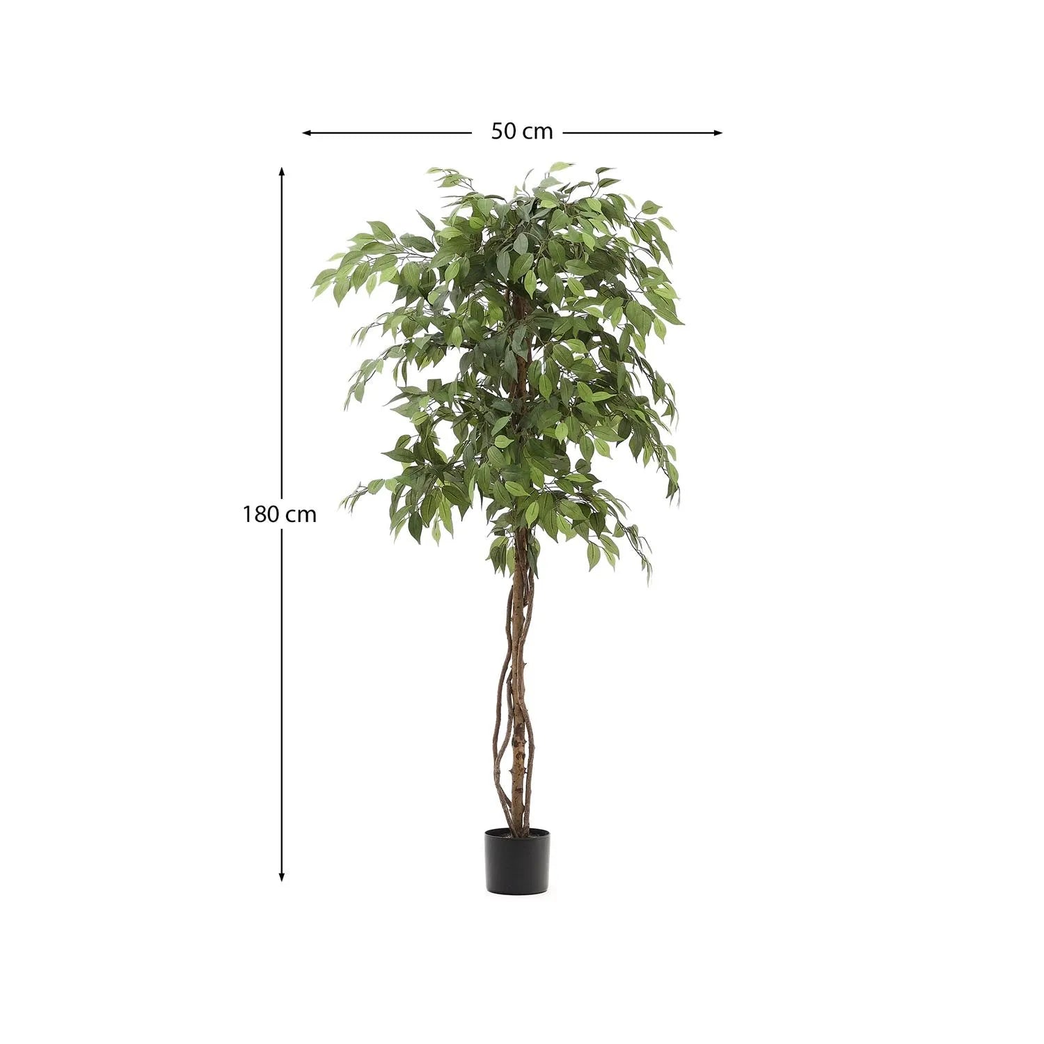 Kave Home Ficus Kunstbaum 180 cm: Eleganz in schwarzem Topf.