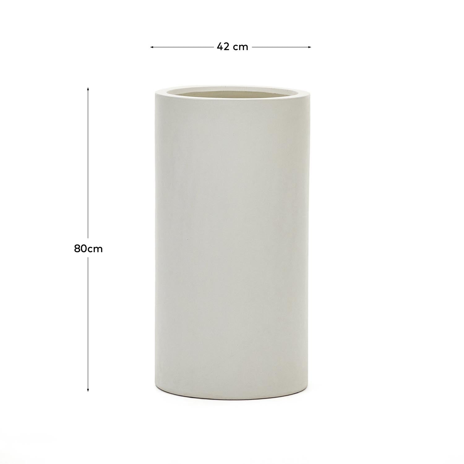 Moderner Aiguablava Blumentopf aus robustem Zement in strahlendem Weiss, Ø 42 cm – ideal für stilvolle Akzente in jedem Raum.