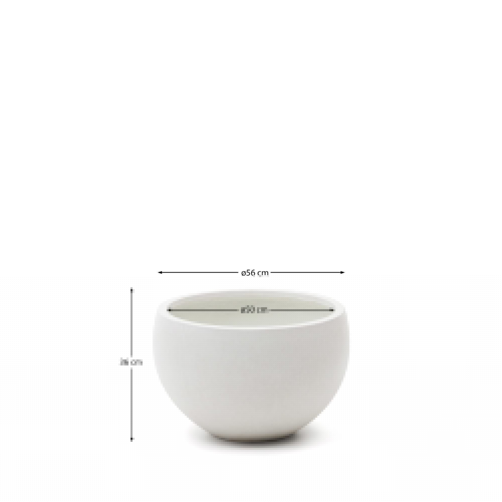 Eleganter grauer Blumentopf aus weißem Beton, Ø 56 cm, von Kave Home. Perfekt für moderne und stilvolle Pflanzendekorationen.