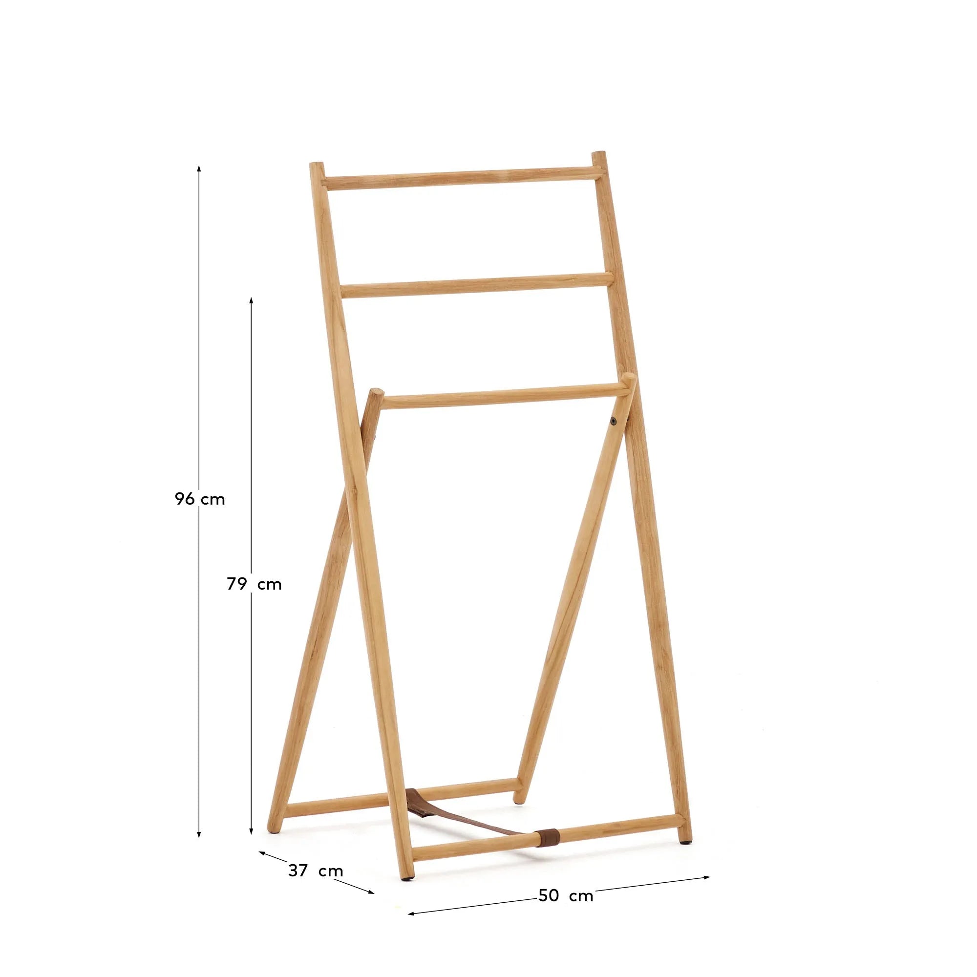 Der Roxana Handtuchhalter aus massivem Teakholz vereint Funktionalität und Eleganz, ideal für stilvolle Badezimmer.