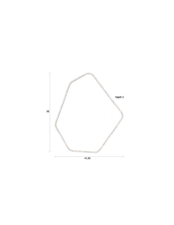 Brauner Wandspiegel Bryn Mirror mit asymmetrischem Holzrahmen und facettiertem Glas
