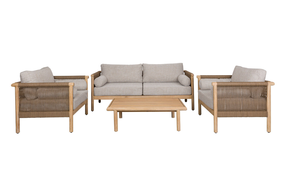 Loungeset Oasis (Sofa + Kaffeetisch + 2 Liegestühle) in Beige präsentiert im Onlineshop von KAQTU Design AG. Loungeset ist von Dutchbone