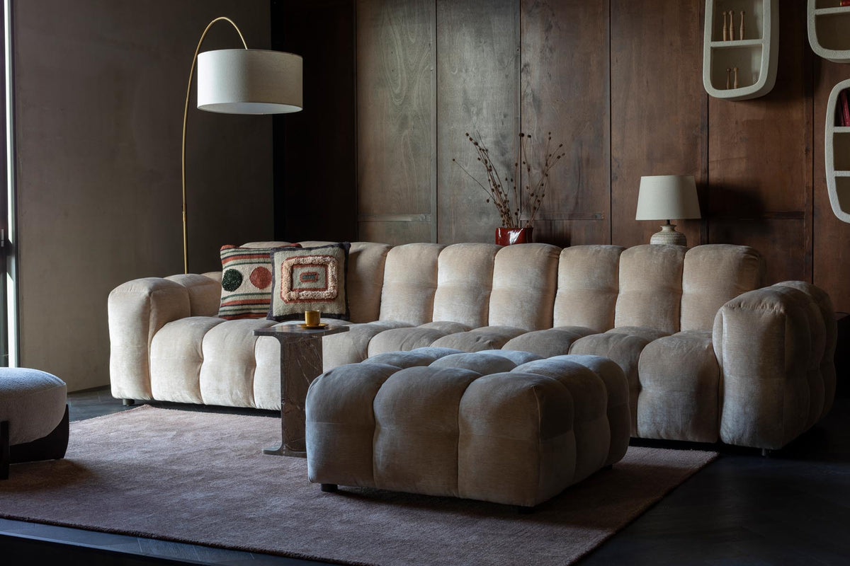 Sofa Element Hackman mit Arm rechts in Beige präsentiert im Onlineshop von KAQTU Design AG. Modulares Sofa ist von Dutchbone