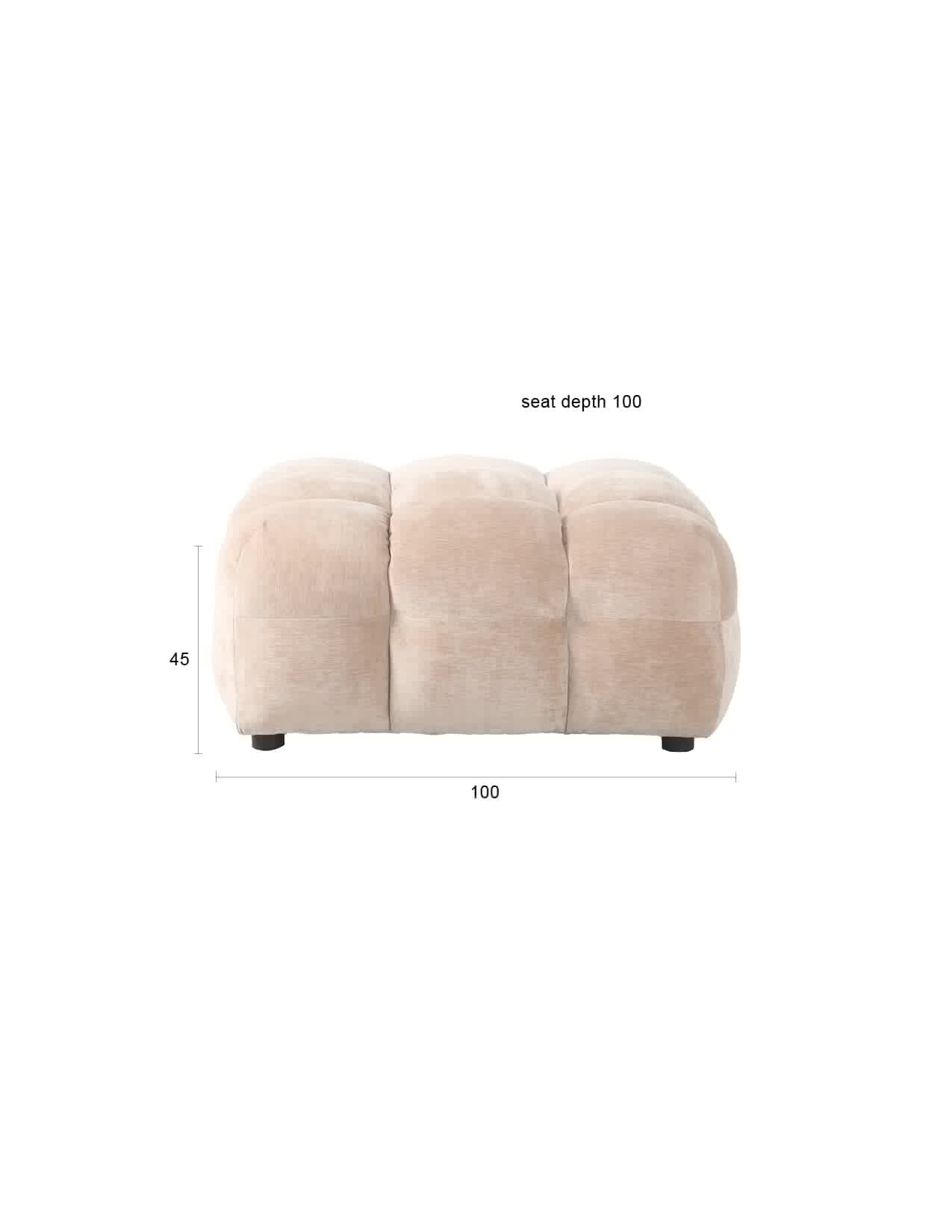 Hocker Hackman in Beige präsentiert im Onlineshop von KAQTU Design AG. Pouf ist von Dutchbone